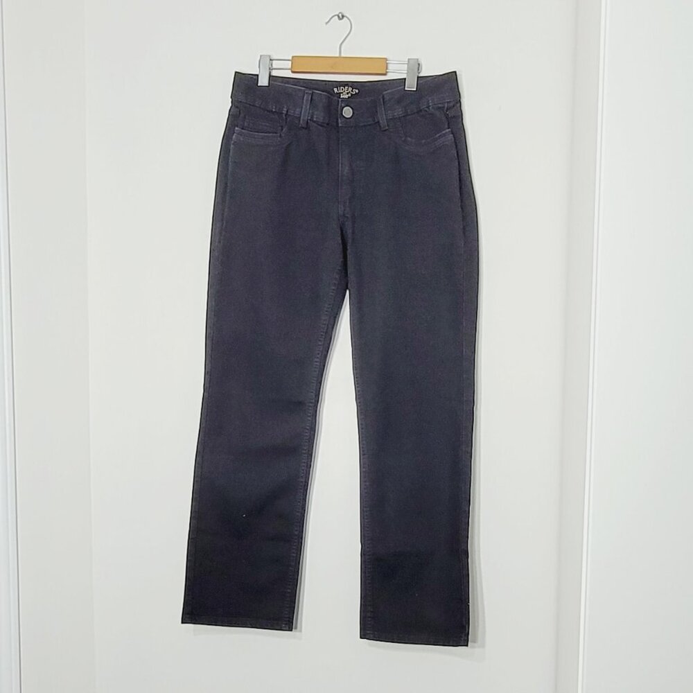 Riders by Lee Classic Black Jeans Cotton Blend Denim Straight Leg Plus Size 16